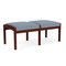 Lesro Lenox Wood 2 Seat Bench Wood Frame, Mahogany, RS Rain Song Upholstery LW2001 - alternate 3